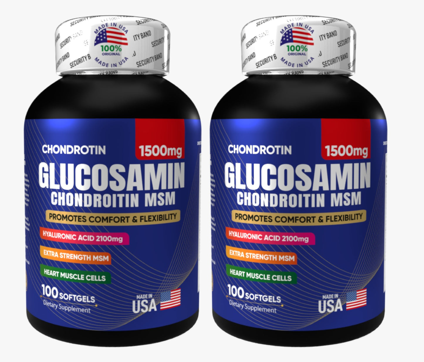 GLUCOSAMINA + CONDROITINA ULTRA FUERTE | Frasco x 100 Cápsulas | 1.500 mg