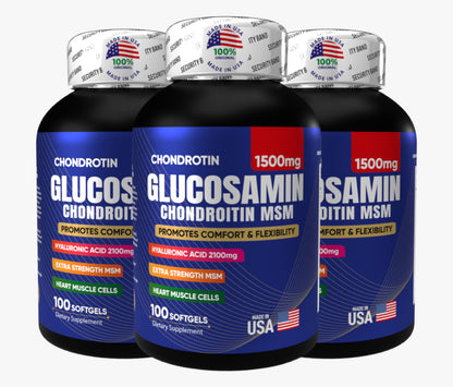 GLUCOSAMINA + CONDROITINA ULTRA FUERTE | Frasco x 100 Cápsulas | 1.500 mg