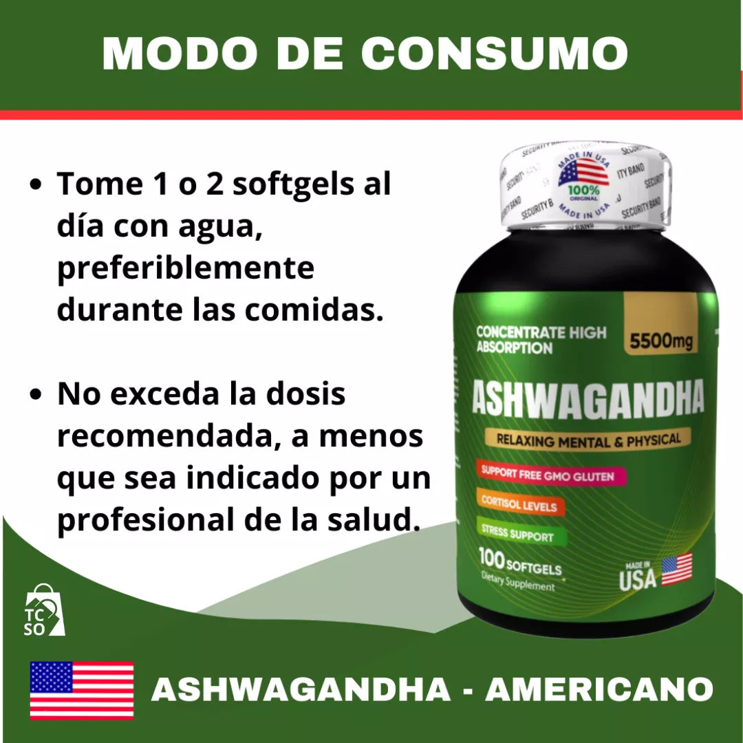 Ashwagandha Americano Estrés Ansiedad Repara Sueño