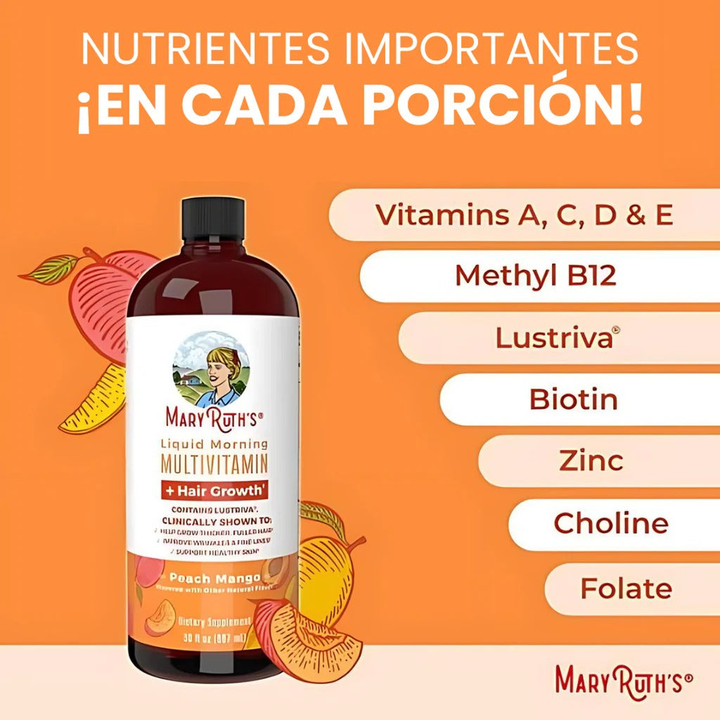 Suplemento multivitamínico multimineral de MARY RUTHS para mujeres + vitaminas para el crecimiento del cabello