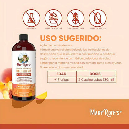 Suplemento multivitamínico multimineral de MARY RUTHS para mujeres + vitaminas para el crecimiento del cabello